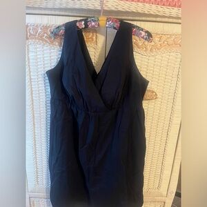 Black linen dress